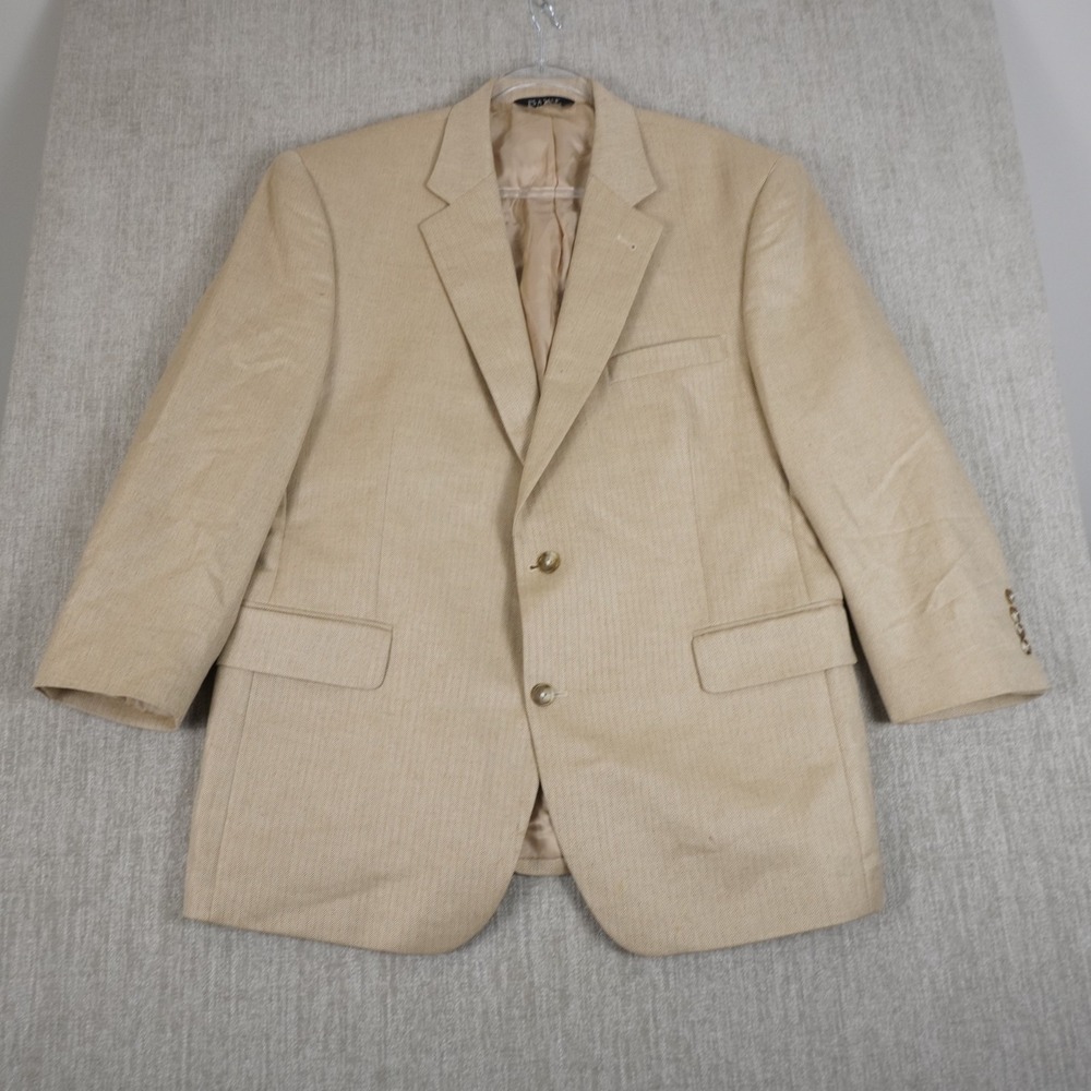 Jos. A. Bank Men's Blazer 44S Beige Silk Camelhair Herringbone Sports Coat